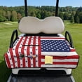 thumbnail image 2 of Whosucclay Golf Cart Accessories for Club Car EZGO, 4 Storage Pockets Golf Cart Seat Cushion Cover Stain-Resistant Club Car Seat Cover, American Flag Striped, 2 of 9