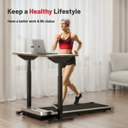 Bigzzia Portable Treadmill, Under Desk Walking Pad Flat Slim Treadmill, with Remote Control and LCD Display for Home Office Gym Use, Installation-Free, Gray