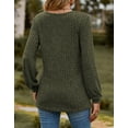 thumbnail image 4 of Button Up Blouses Tops for Women Elegant Lantern Long Sleeve T-Shirts Ribbed Knitted Tunic Tee Shermie, 4 of 6