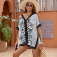 thumbnail image 3 of Love Wood Pattern Women's Swimsuit Coverup Summer Beach Cover Up Bathing Suit Dress, 3 of 6