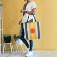 thumbnail image 4 of FORMRS Womens Canvas Tote Bag with Zipper Inner Pocket Shoulder Handbag, Stripes and Circle, 4 of 7