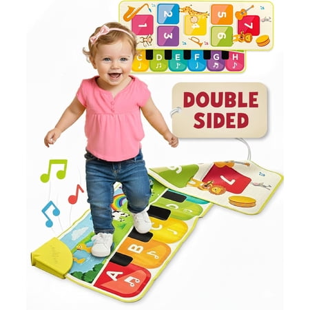 Move2Play, Double Sided Piano Mat | 50+ Sounds & Songs | 1, 2, 3, 4+ Year Old Gift & Birthday Present | Baby, Toddler, Boy, & Girl Age 12, 18, 24+ Month Old