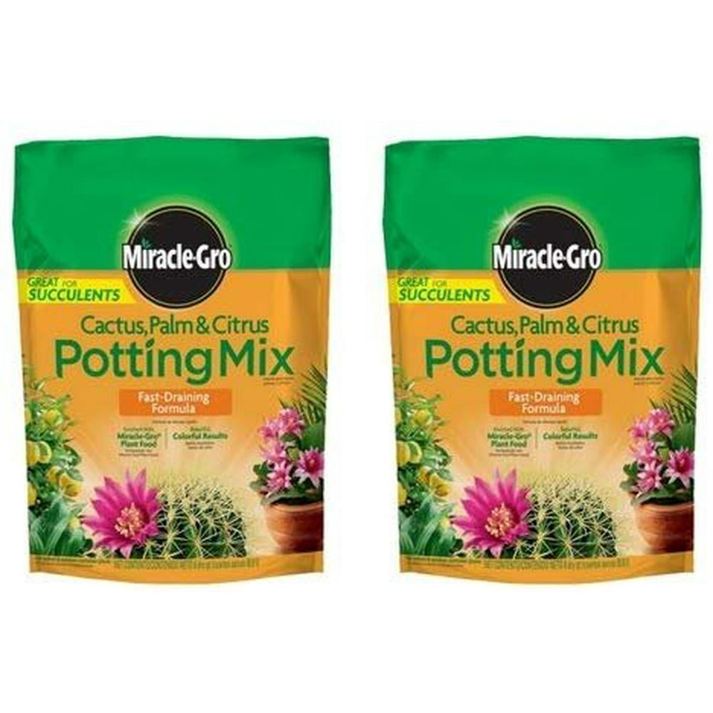 MiracleGro Cactus Palm and Citrus Potting Mix, 8Quart (2 Pack