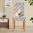 thumbnail image 4 of Yayeee 4 Pack Dining Chair Covers Stretch Parson Chairs Slipcovers Seat Protector, Orange Art Pattern, 4 of 6