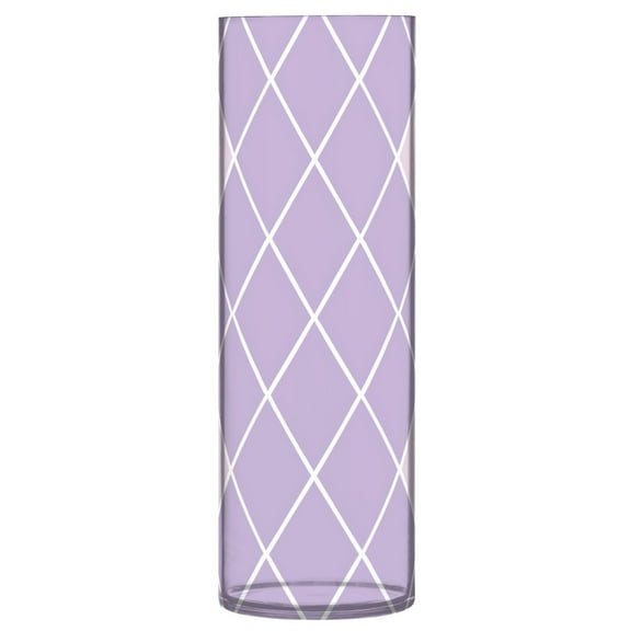 Clear Flower Vase Centerpieces Plastic Cylindrical Vases Home Wedding Decor 4"x12" Purple Block