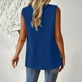 thumbnail image 5 of Gifts for Girls! BiZtdJrK Women's Summer Sleeveless Vest Tops Casual Open Front Single Button Blazer Waistcoat with Pockets Blue S, 5 of 8