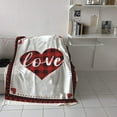 thumbnail image 4 of Valentines Day Throw Blankets, Red and Black Buffalo Check Plaid Love Hearts Soft Fleece Blanket Decorative Gift for Her Women for Home Sofa Couch Chair Living Bedroom,50x60 inches, 4 of 5