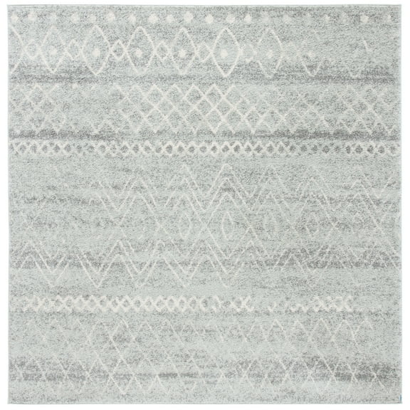 SAFAVIEH Madison Hannah Geometric Area Rug, Silver/Ivory, 4' x 4' Square