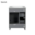 thumbnail image 4 of 24-Inch Bathroom Vanity with Premium Ceramic Sink, Compact Freestanding Cabinet with Soft-Close Doors & 2 Smooth-Glide Drawers, Space-Saving Storage for Small Bathrooms, Gray, 4 of 9