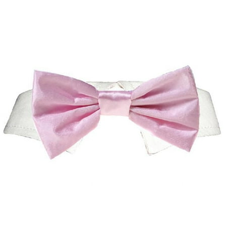 Pooch Outfitters Pink Satin Bow Tie - Pink - Medium