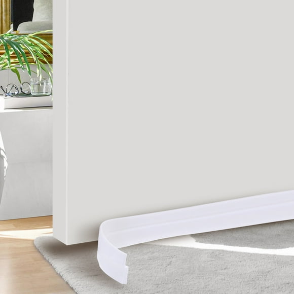 Uxcell 2 Paquete de Detener Corrientes de Aire para Puertas, Tiras de Silicona para Debajo de la Puerta de 3.3FT, Sello de Puerta con Fuerte Adhesivo, Blanco (2 Pulgadas de Ancho)