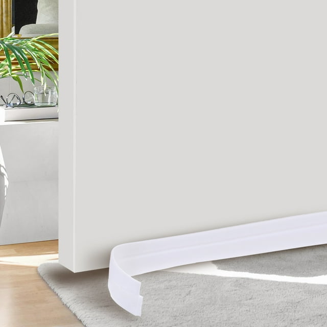 Uxcell 2 Paquete de Detener Corrientes de Aire para Puertas, Tiras de Silicona para Debajo de la Puerta de 3.3FT, Sello de Puerta con Fuerte Adhesivo, Blanco (2 Pulgadas de Ancho)