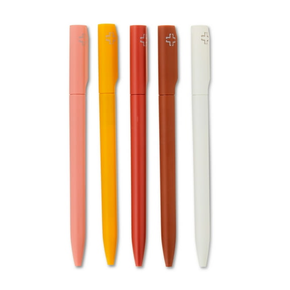 Pen+Gear Twist Ballpoint Ink Pen, Blue Ink, 5 Count, Size: 0.5mm,Assorted Colors