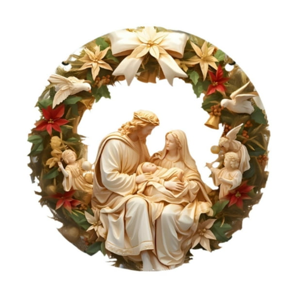 Adorno Navideño para Belén, Adorno Colgante para de Navidad, Decoración Coleccionable para Interiores Y Exteriores, Decoración de Puertas para E
