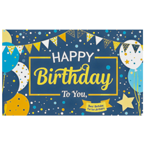 Blue and Yellow Happy Birthday Banner with Balloons Star Elements and Bunting Party Supplies Photography Props Backdrop Decors for Birthday Party Celebration Photo Booth Setup Home Decorations