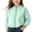 Green, variant on Girls Plaid Zip Up Jacket Sun Protection Breathable Lightweight Long Sleeve Jackets Outdoor Casual Cute Ruffled Collar Outerwear 1-6 Years