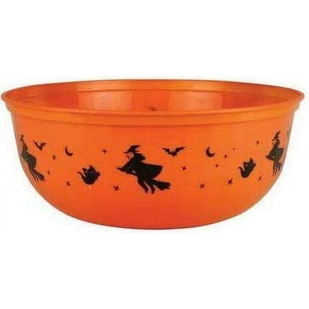 Reusable Halloween Party Plastic Serving Bowl Tableware (Pattern May Vary) (Orange)