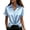 Sky Blue, variant on Women's French Style Satin Button Down Short Sleeve Blouse, Turn Down Collar Casual Shirt for Summer Daily Wear, Elegant and Breathable, Lightweight Fabric Black XXL