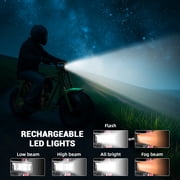 HOVERHEART Gas Mountain Bike, 105cc 4-Stroke Gas Powered Off Road Motorcycle (Model-MB0001) with Led Lights, Disc Brake, Max Load 200Lbs, Up to 30Kph, NO OIL MIX REQUIRED