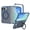 Blue, variant on Lunvic Case for Apple iPhone Duo, Shockproof Translucent Matte Hard PC Cover with 360 Rotating Magnetic Ring Stand and 4-Corner Drop Defense, Black