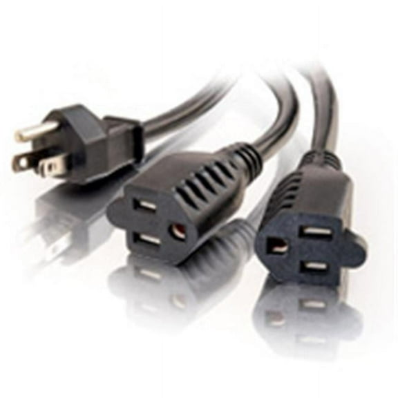 6ft 1-TO-2 POWER CORD SPLITTER 2 NEMA 5-15R to 1 NEMA 5-15P