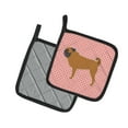 thumbnail image 2 of Carolines Treasures BB3647PTHD Pug Checkerboard Pink Pair of Pot Holders , 7.5HX7.5W, multicolor, 2 of 3