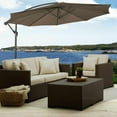 thumbnail image 1 of Gymax 10' Hanging Umbrella Outdoor Patio Market Banana Umbrella Offset Tan, 1 of 6