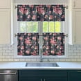 thumbnail image 3 of Pioneer Kitchen Curtains and Valance Set 24 Inch Tier Rose1 Curtains Small Drapes for Cafe Living Room Bathroom Farmhouse 3 Pieces Set Rod Pocket, 3 of 6
