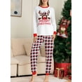 thumbnail image 3 of KelaJuan Christmas Family Pajamas Matching Set, Long Sleeve Cartoon Elk T-shirt with Plaid Pants Sleepwear Loungewear, 3 of 6