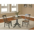 thumbnail image 4 of 30" Round Wood Table With 2 X-Back Chairs in Hickory/Washed Coal - 3 Piece Set, 4 of 5