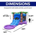 thumbnail image 3 of HeroKiddo Enchanted Forest Tobogán Acuático de Grado Comercial con Piscina para Niños y Adultos (con Soplador), Aro de Baloncesto, Interior Al Aire Libre, Combinación Seca y Húmeda, Inflable, Fiesta d, 3 of 5