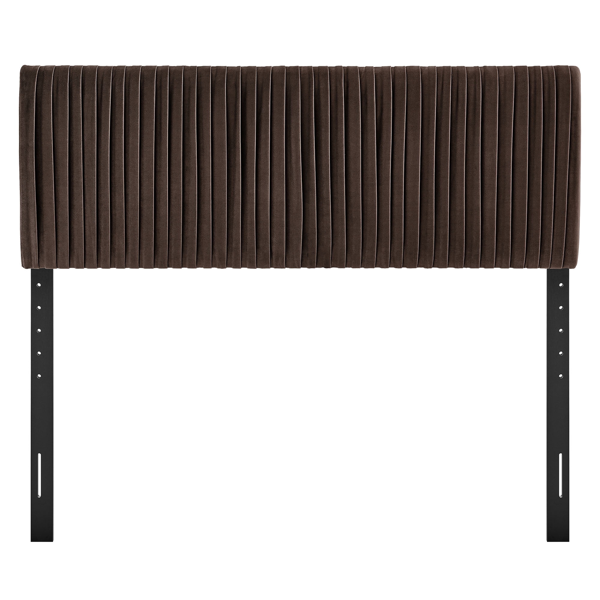 Eloise Stain-Resistant Performance Velvet Queen Headboard in Chocolate Brown