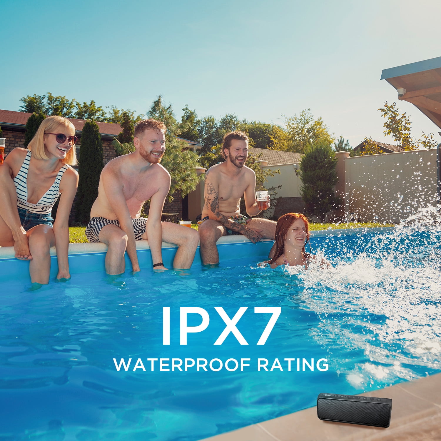 OontZ Pro Waterproof Portable Bluetooth Speaker, Black