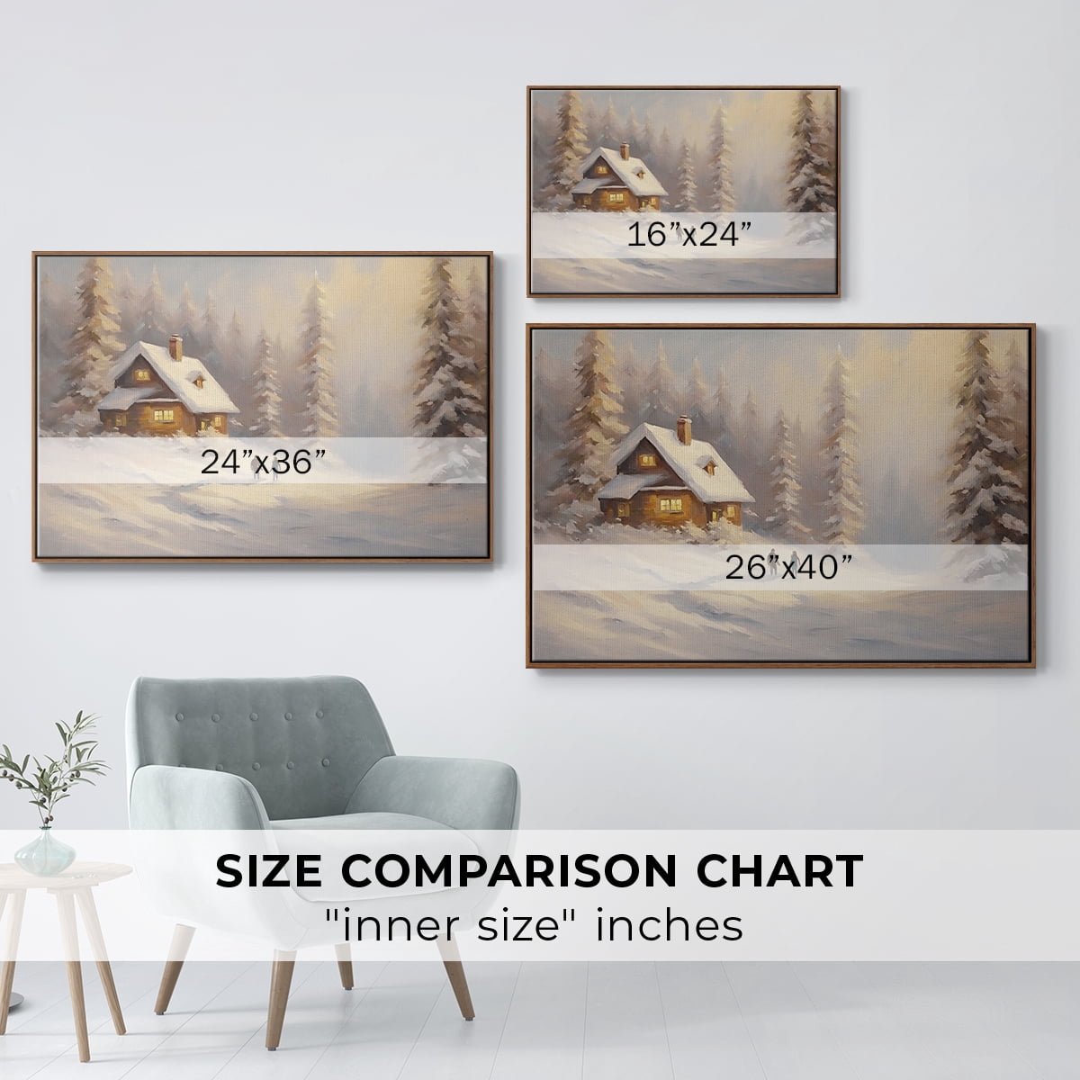 Vintage Landscape-CLXXII By Wexford Home Framed in Walnut Wood Gallery Wrapped Canvas 27 in. x 41 in.