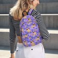 thumbnail image 5 of Disketp Pugs and Flowers print Canvas Backpack Lightweight Travel Daypack Student Rucksack Laptop Backpack-, 5 of 5