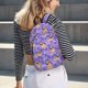 thumbnail image 5 of Disketp Pugs and Flowers print Canvas Backpack Lightweight Travel Daypack Student Rucksack Laptop Backpack-, 5 of 5