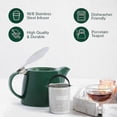 thumbnail image 2 of Porcelain Teapot (500ml) Dark Green Handmade Teapot | Fine Mesh Infuser for Loose Blends Made of Stainless Steel, Tea Kettles, 2 of 4
