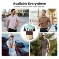 thumbnail image 5 of Vsdgher Elehpant And A Giraffe Looking At The Sea Polo Shirts for Men, Men's Short Sleeve Stretch Polo Shirt, Shirts for Men-Large, 5 of 6