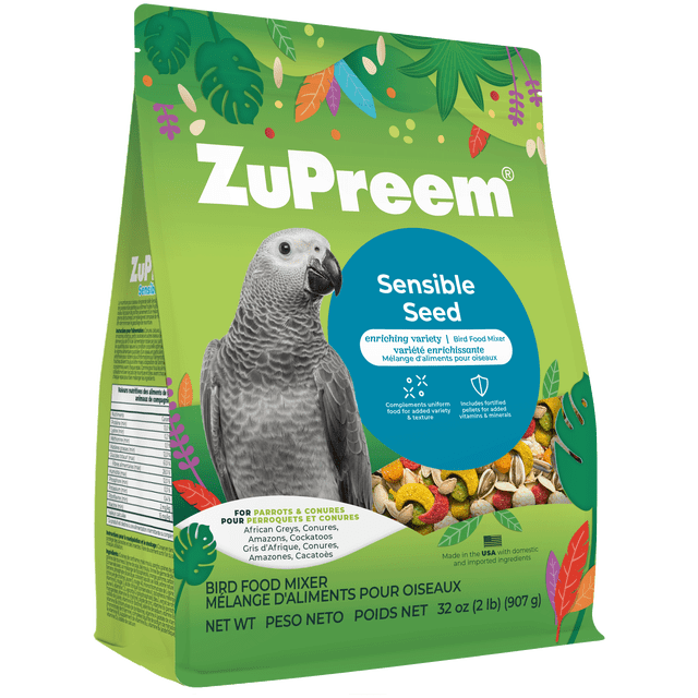 Zupreem Sensible Seed Bird Food for Parrots & Conures, 2 lb bag
