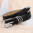 thumbnail image 4 of Women Leather Belt with Gold Buckle Ladies Faux Leather Belt for Jeans Pants, 4 of 7