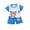 F-Sky Blue, variant on Zwiiyzr 6M-8Y Unisex Summer Toddler Baby Clothes Set Boys' Girls' Casual Round Neck Short Sleeve Tops Botton Printed Shorts Clothing Set Orange