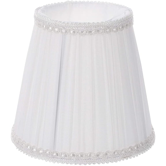 Small Lamp Shade White Pleated Barrel Lampshade White Lamp Shade for Table Lamp and Floor Light 5x4