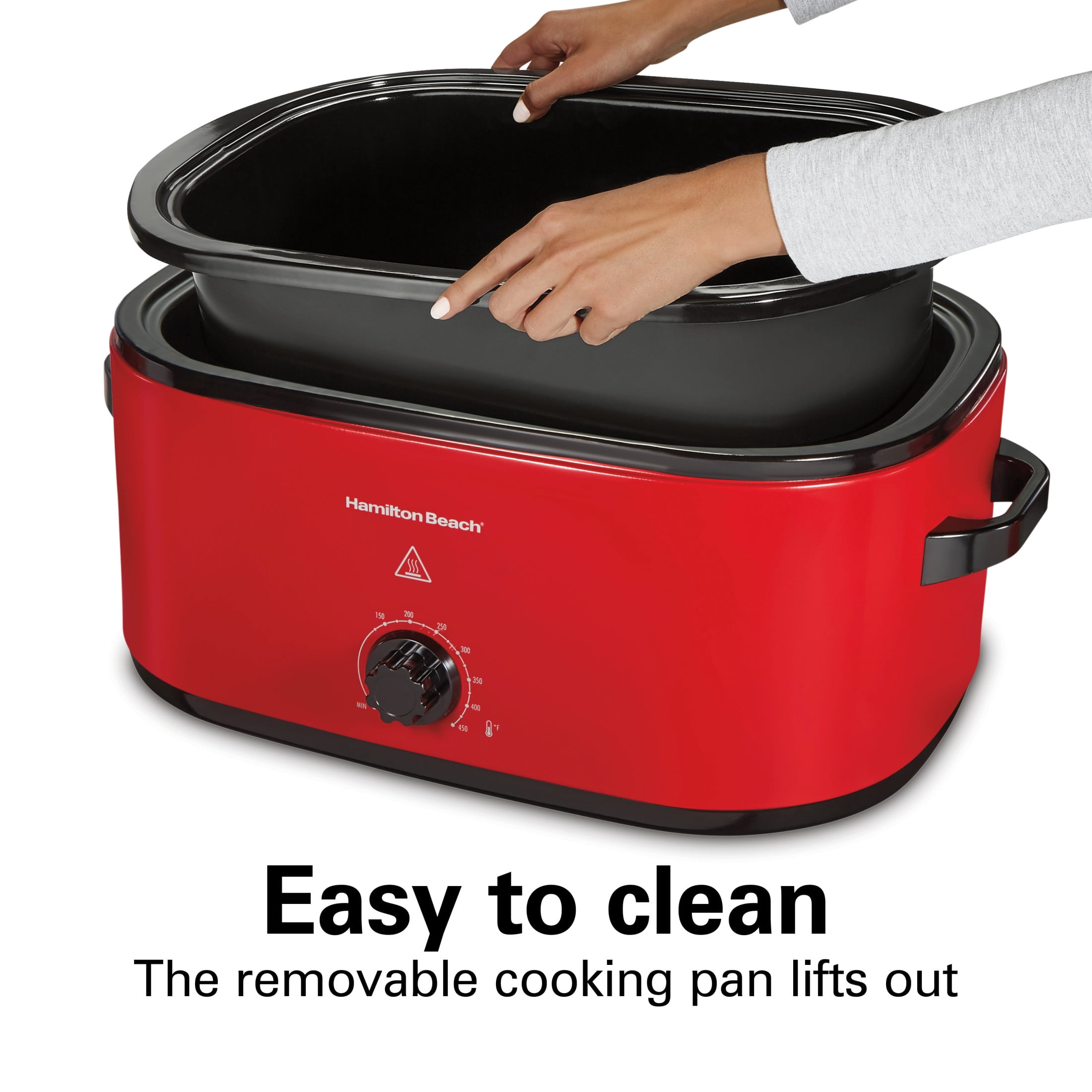 Hamilton Beach 22 Quart Electric Roaster Oven with Removable Pan, Red