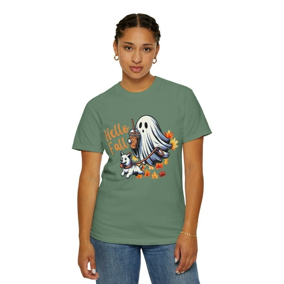 Hello Fall Ghost, Comfort Colors Short Sleeve T-Shirt, Sizes S-4X