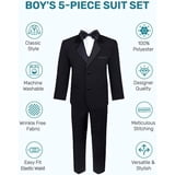 S.H. Churchill & Co. 4 Piece Boy's Dress Shirt Set With Long Tie