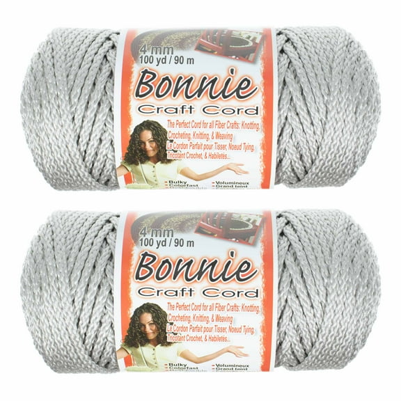2 Pack Bonnie Macrame Cord - 4mm - 100 yd Lengths - Various Colors