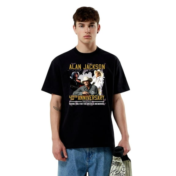 Alan Jackson 40th Anniversary Country Music Legend T-Shirt, for men & women, up to size 5XL