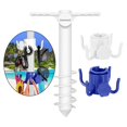 thumbnail image 3 of para sombrilla de playa, bases de sombrilla de playa, de tornillo seguro para viento fuerte con gancho para colgar, soporte de tornillo de sombrilla para 5 Espiral 2 Gancho Sharpla ancla de arena de playa, 3 of 8