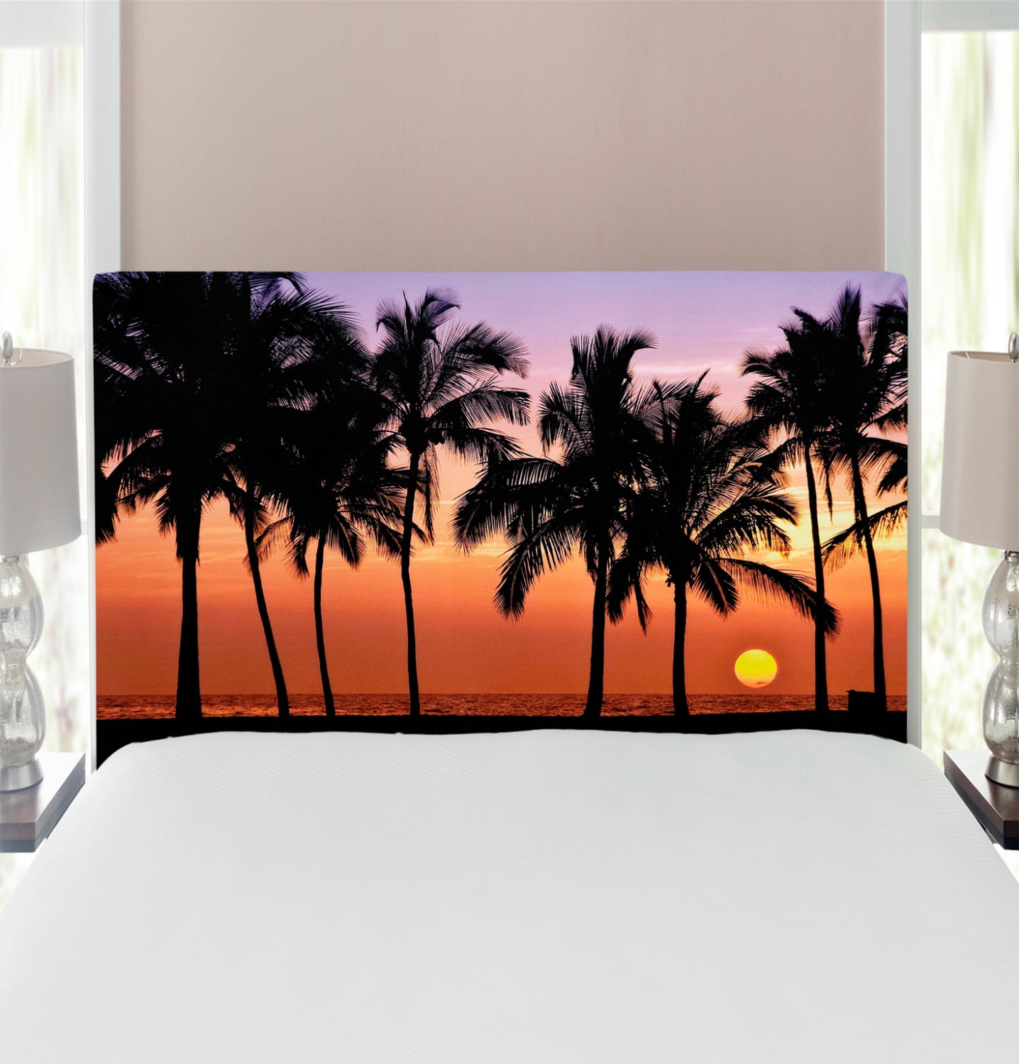 Hawaiian Headboard, Hawaiian Sunset on Big Island Anaehoomalu Bay Ocean