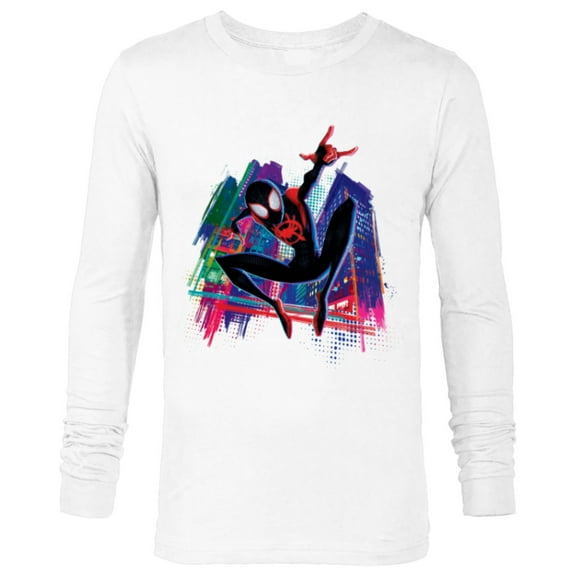 Marvel Spider-Man Miles Morales Graffiti City - Long Sleeve T-Shirt for Men -Customized-White